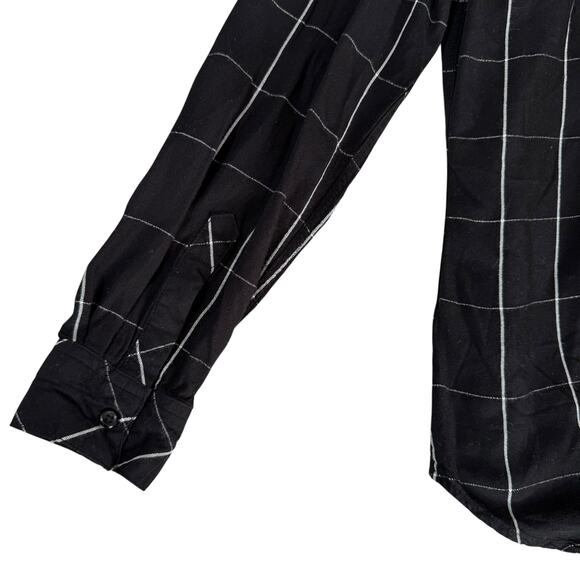 Rails Hunter Shirt Collared Button Up Top Grid Pattern Black & White Size Small - Picture 7 of 11